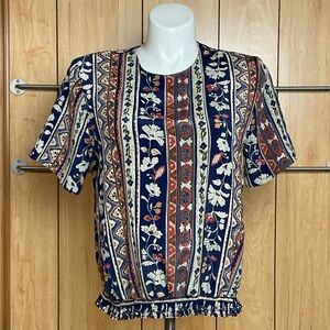 Vintage Graff Floral Patterned Women's Top